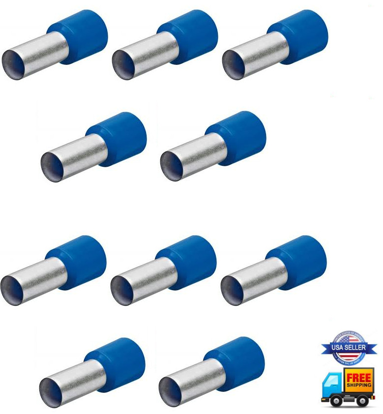 10pcs 2 Gauge Wire Ferrule Amplifier Ferrules 2 AWG Tin Copper Amp