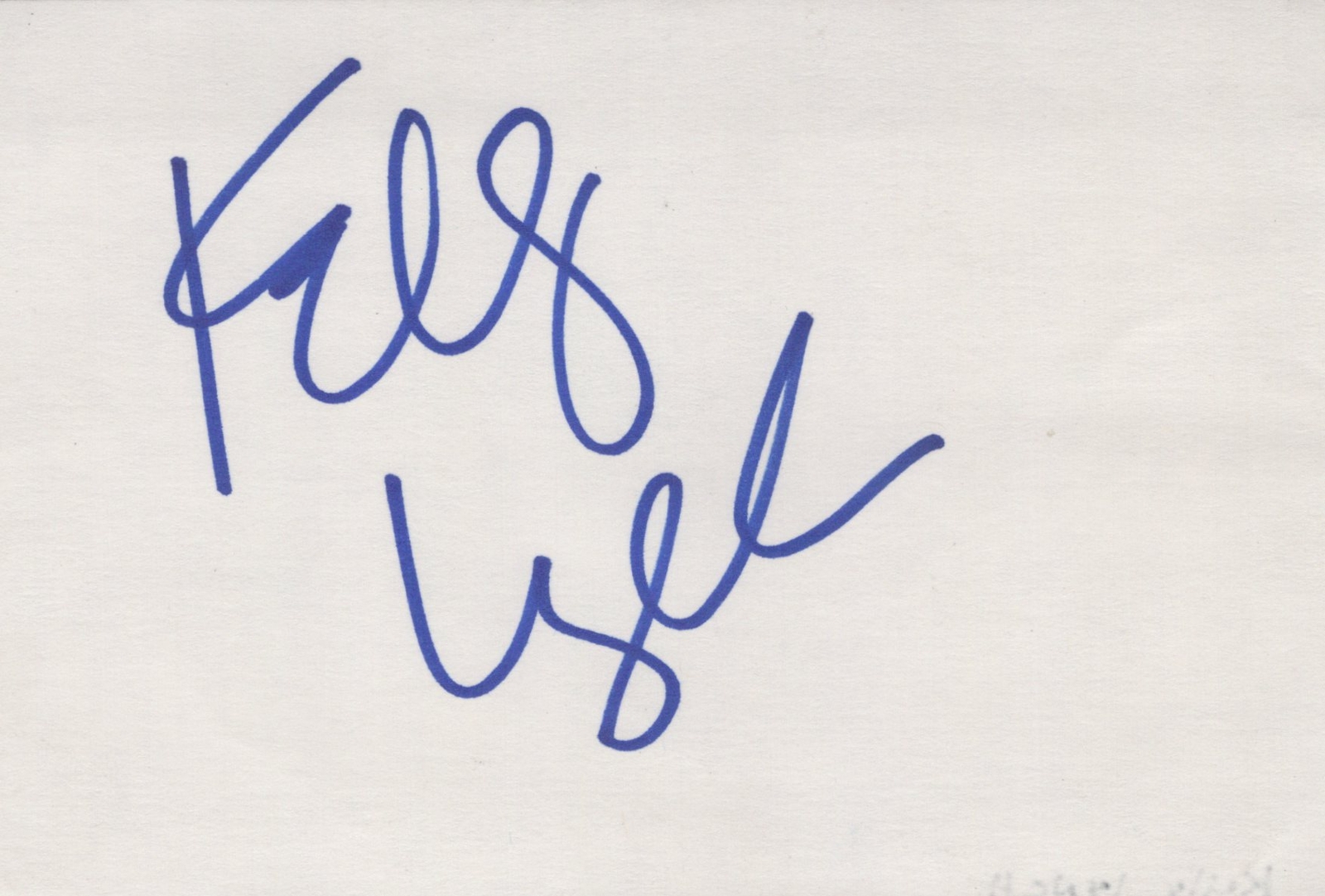Kelly Lynch signed 4x6 index card in-person