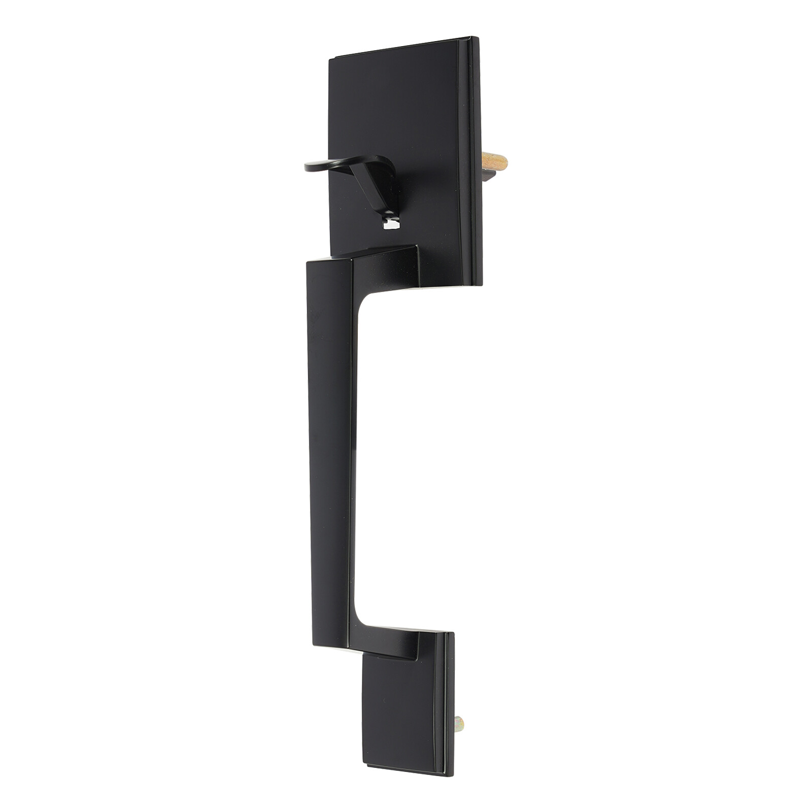 Handle Set w/ Reversible Handle Lever Black Front Door Lock Set Door Handle Set