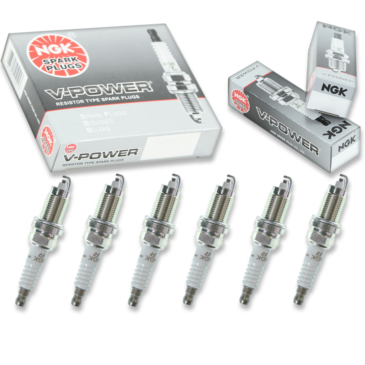 6 pcs NGK V-Power Spark Plugs for 1991-1998 Jeep Cherokee 4.0L L6 - Engine xc