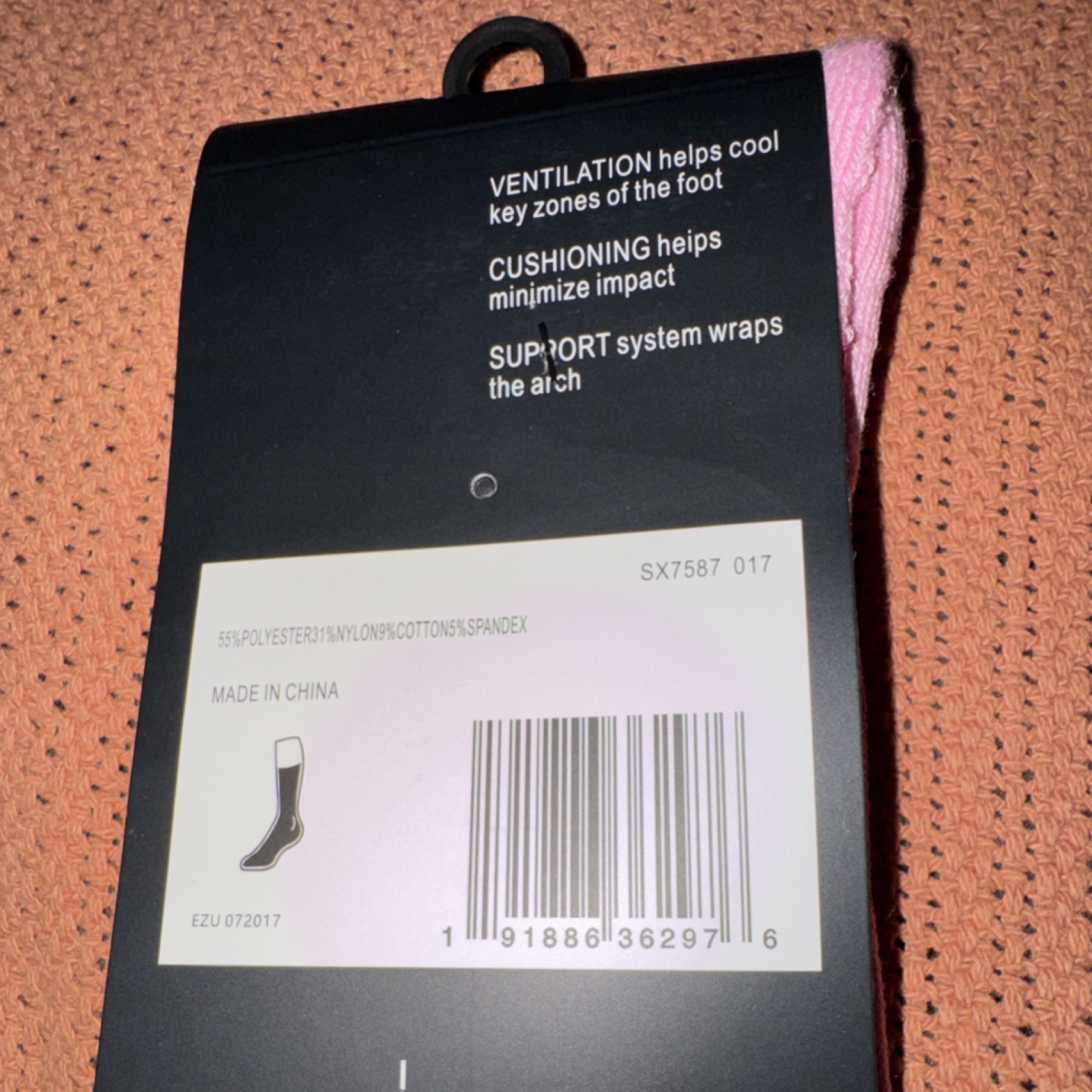 Nike Elite Crew Basketball Socks Pink Ribbon Large Pink