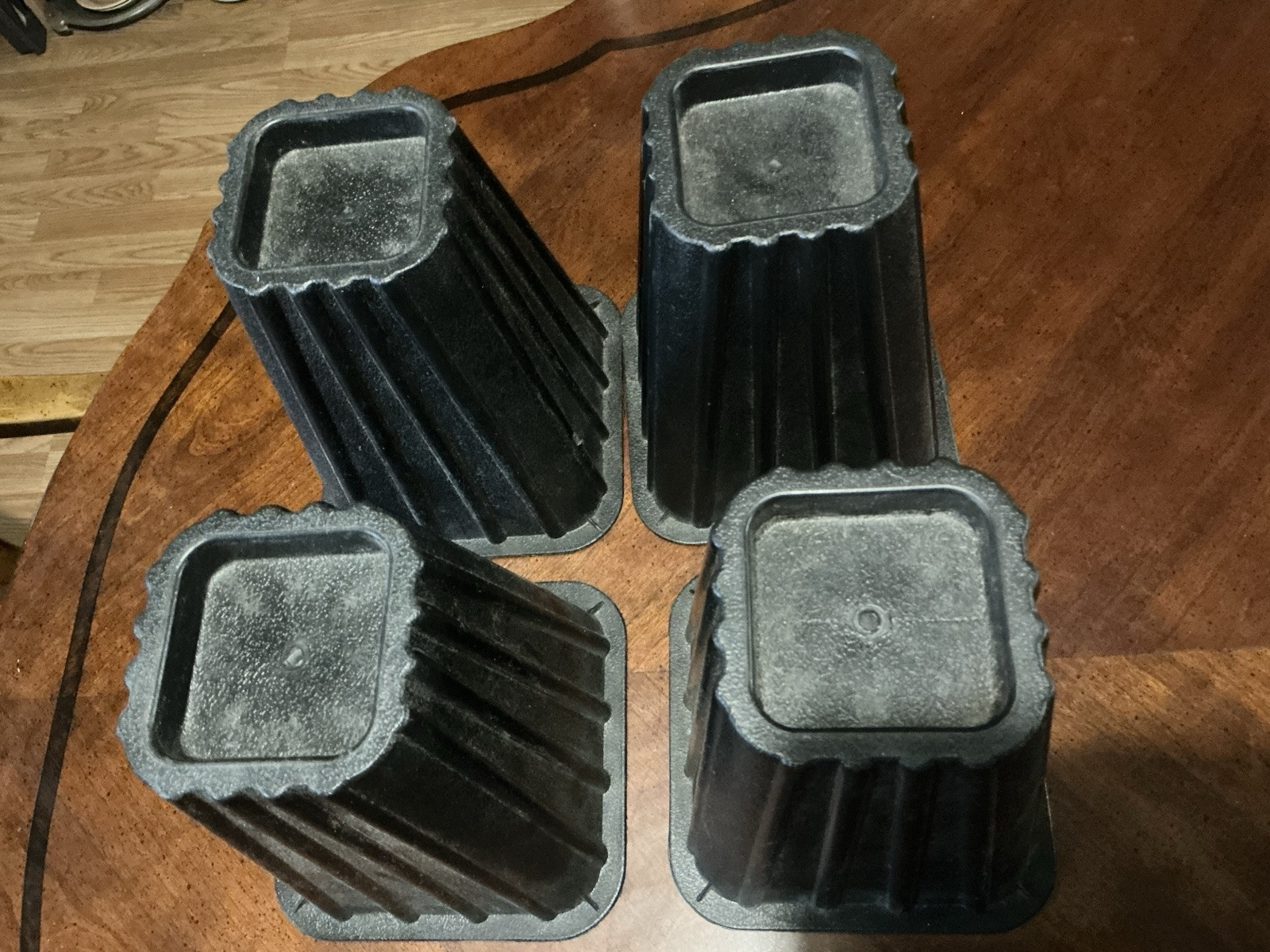 8 Inch Bed Risers 4-Pack Durable Heavy Duty Construction Ensures Black Accessory