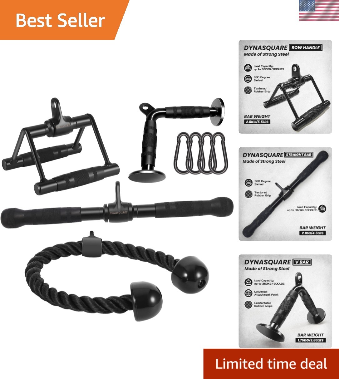 Complete Home Gym Equipment Set - Ergonomic Workout Attachments & Accessories