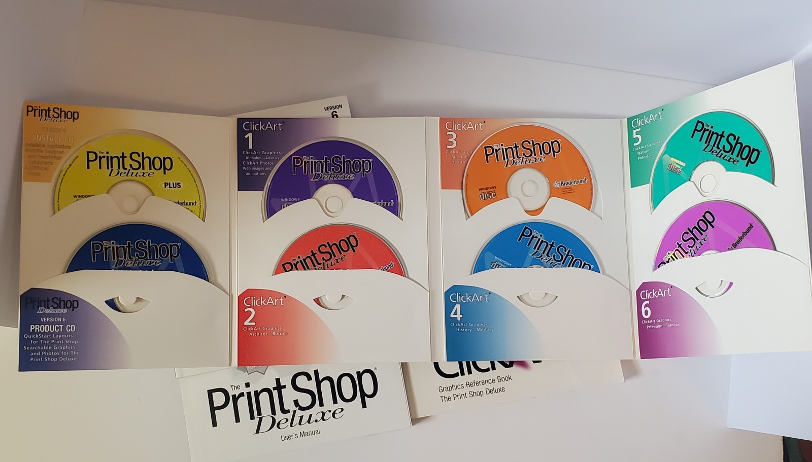 Print Shop Deluxe Broderbund Version 6 Software, Manual, Graphics Reference Book