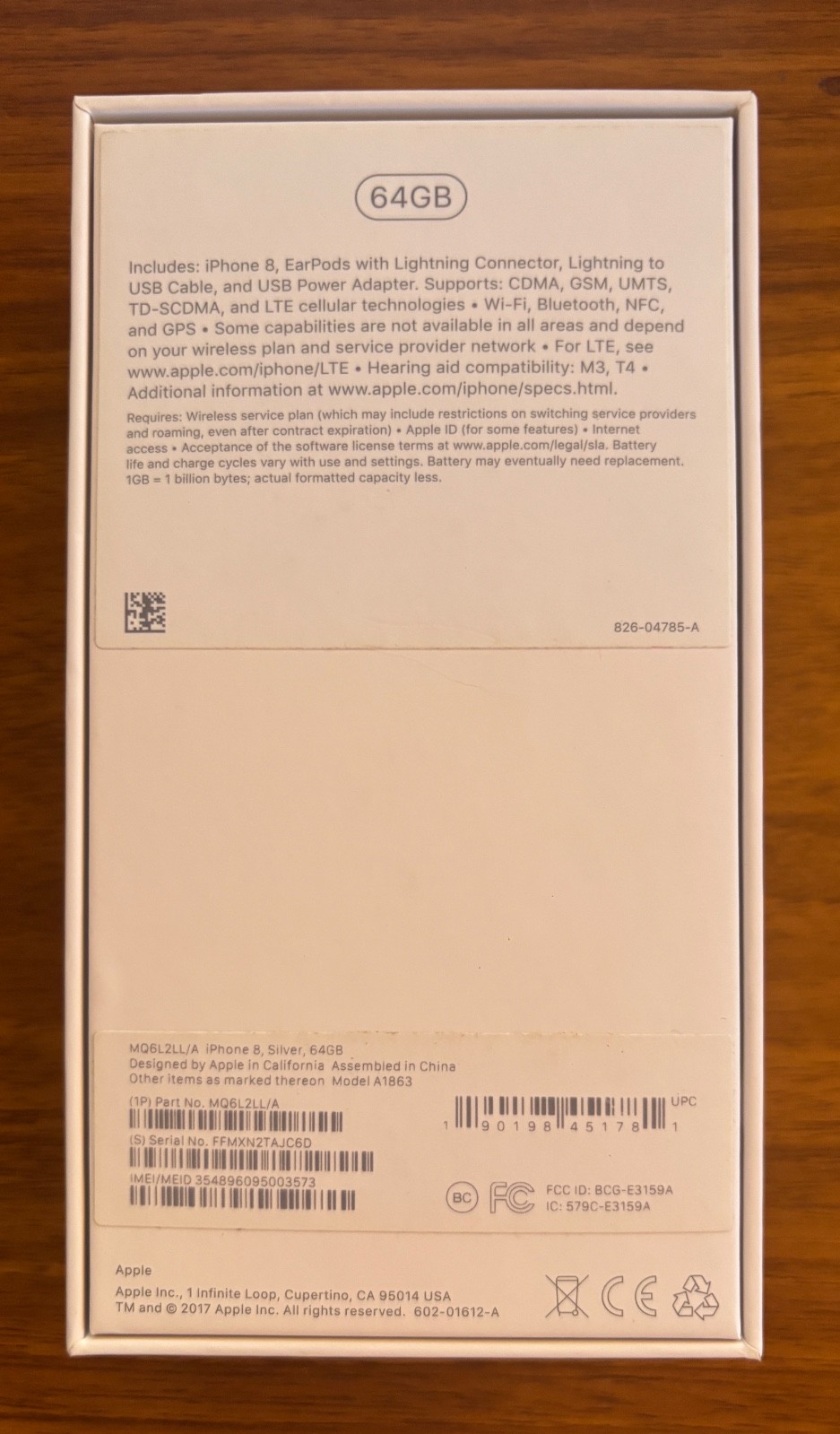 iPhone 8 Box / Headphones / Cable / Inserts - No phone though