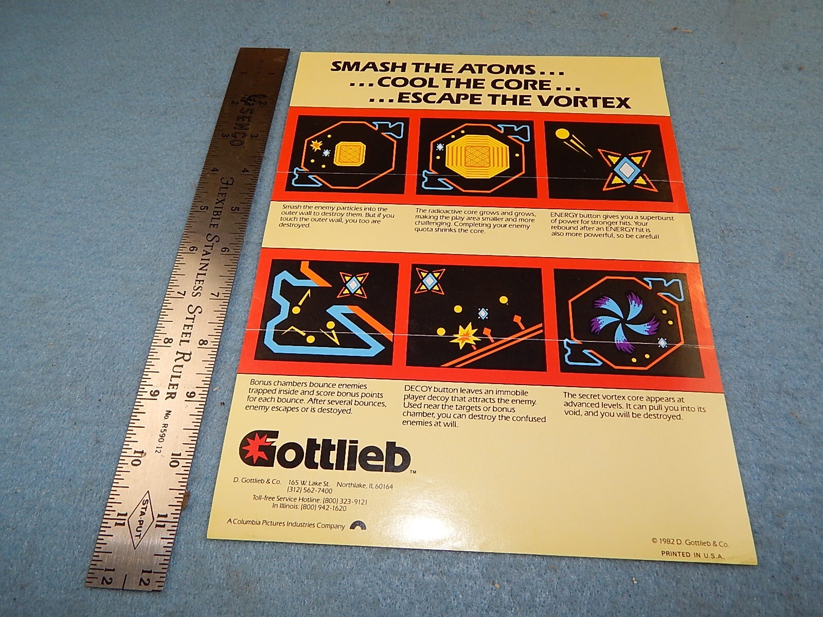 1982 Gottlieb REACTOR video game advertising flyer