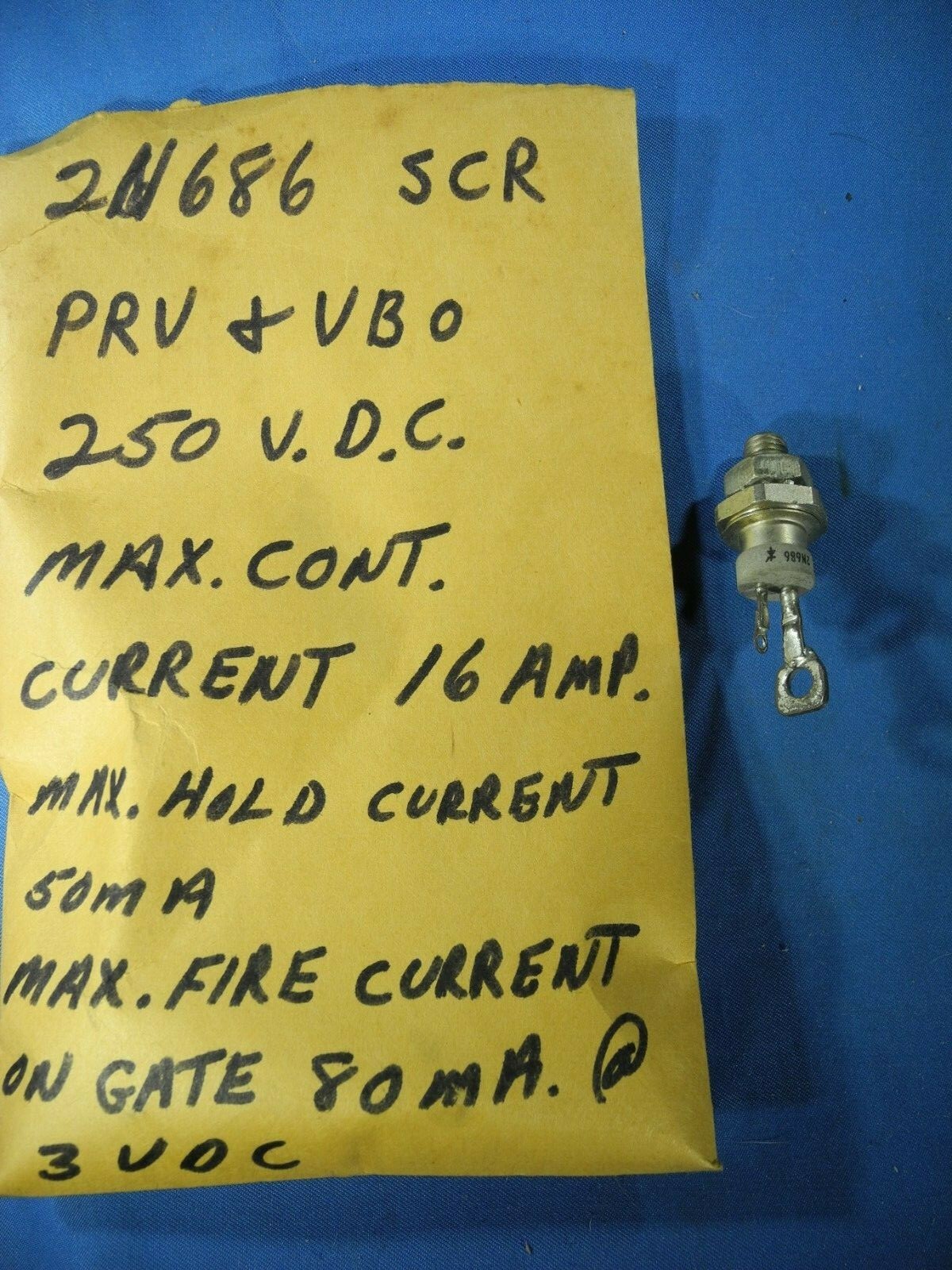 GE 2N686 Rectifier DIODE 250VDC 16A NOS