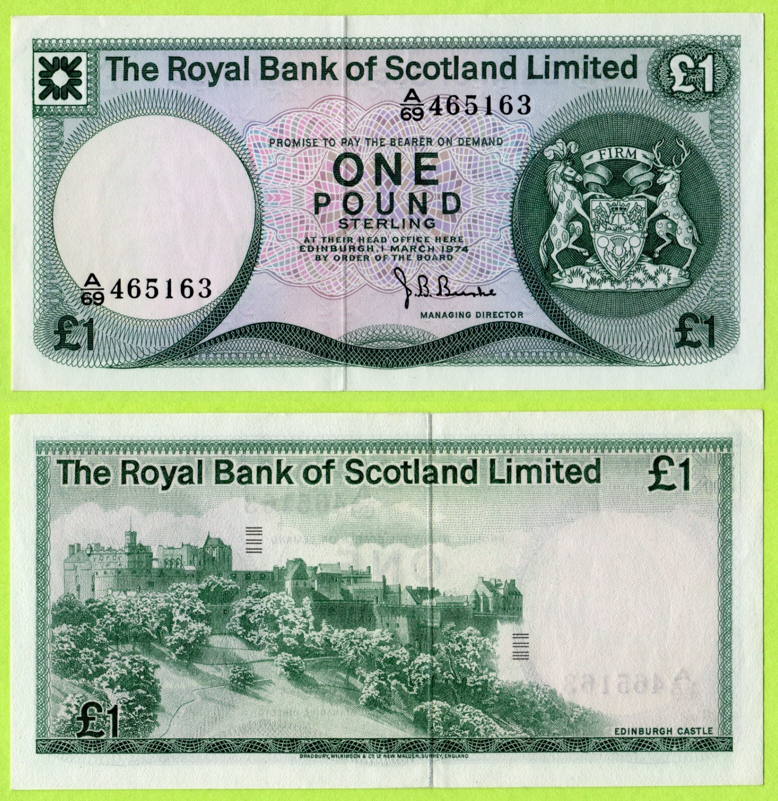 Scotland (Royal Bank) 1 Pound 1974 P336 UNC