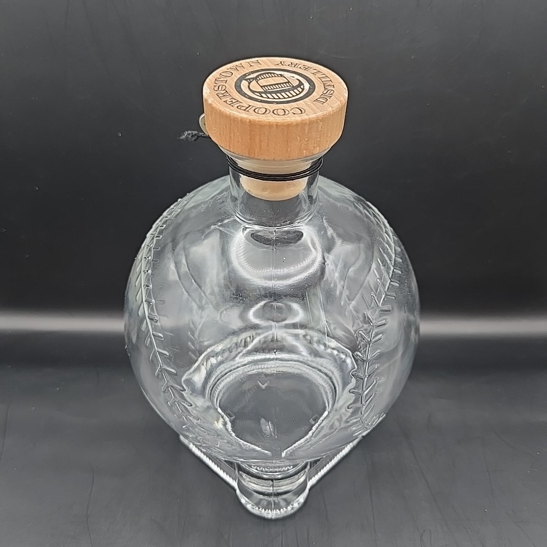 Doubleday Bourbon Baseball Shaped Glass Decanter Cooperstown Distillery 750 ml
