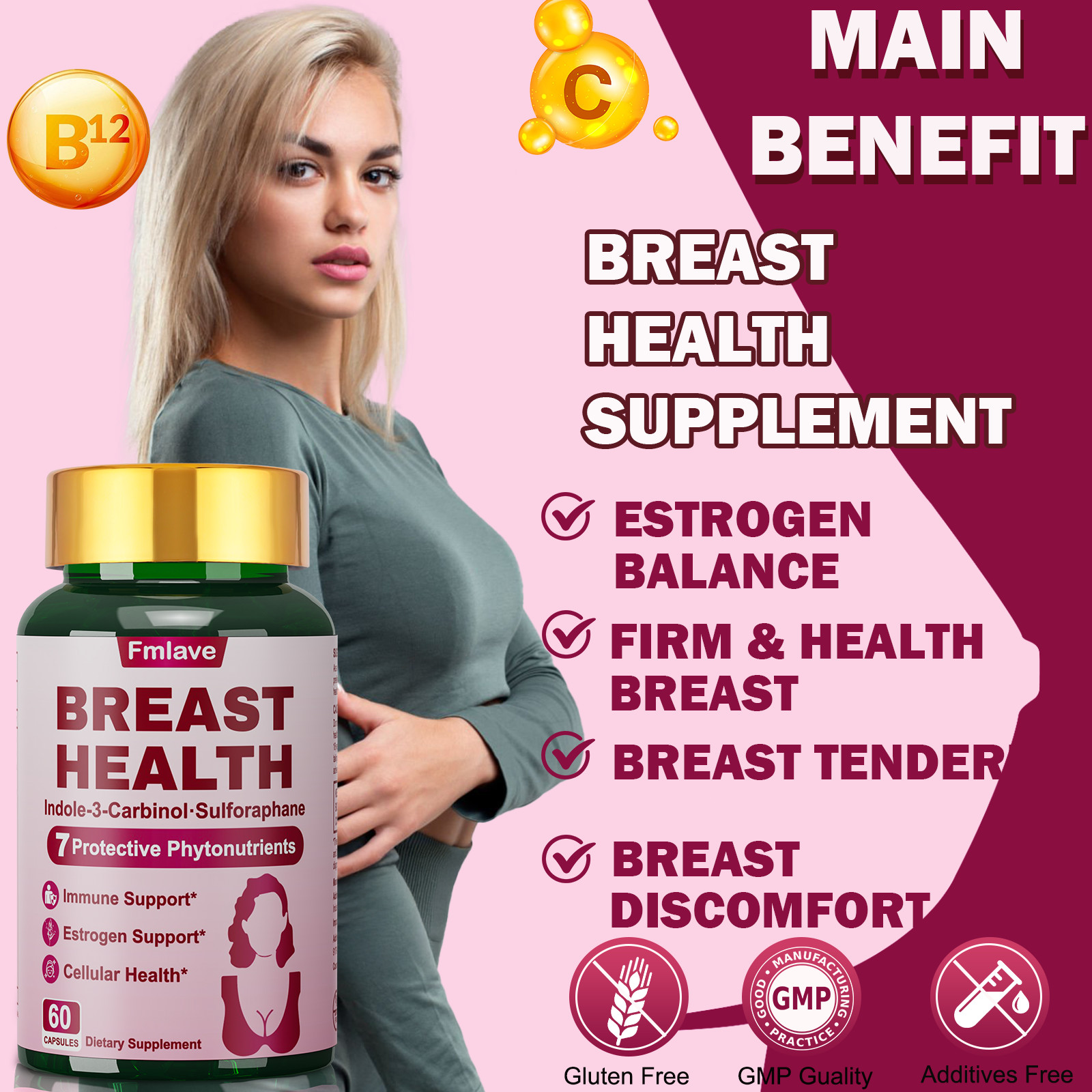 Estrogen Supplement for Women Increase Estrogen, Hormone, Energy 60 Capsules USA