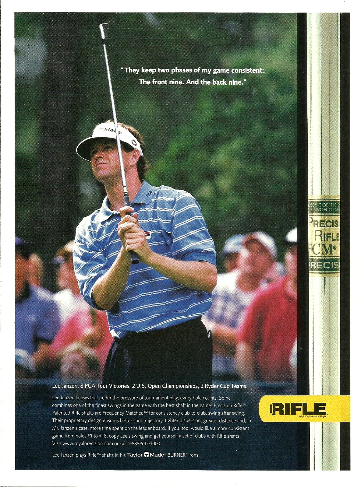 1999 Precision Rifle Golf Clubs Lee Janzen vintage Print Ad Advertisement