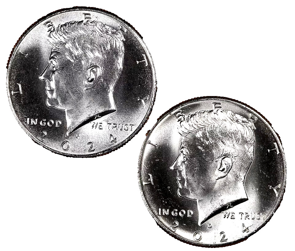 2024 P & D Kennedy Half Dollars  - 2 Coins - Choice to Gem Uncirculated