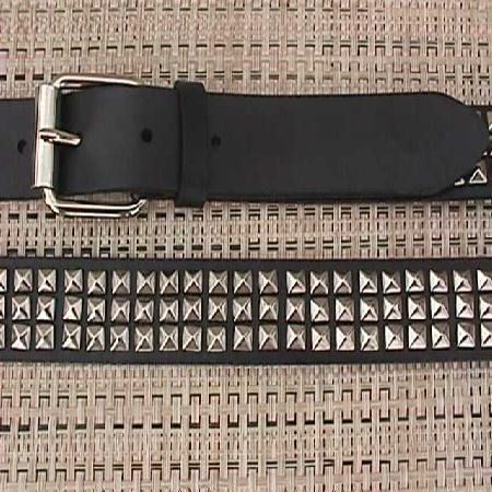 NEW BIKER LEATHER & METAL STUDDED BELT BT103
