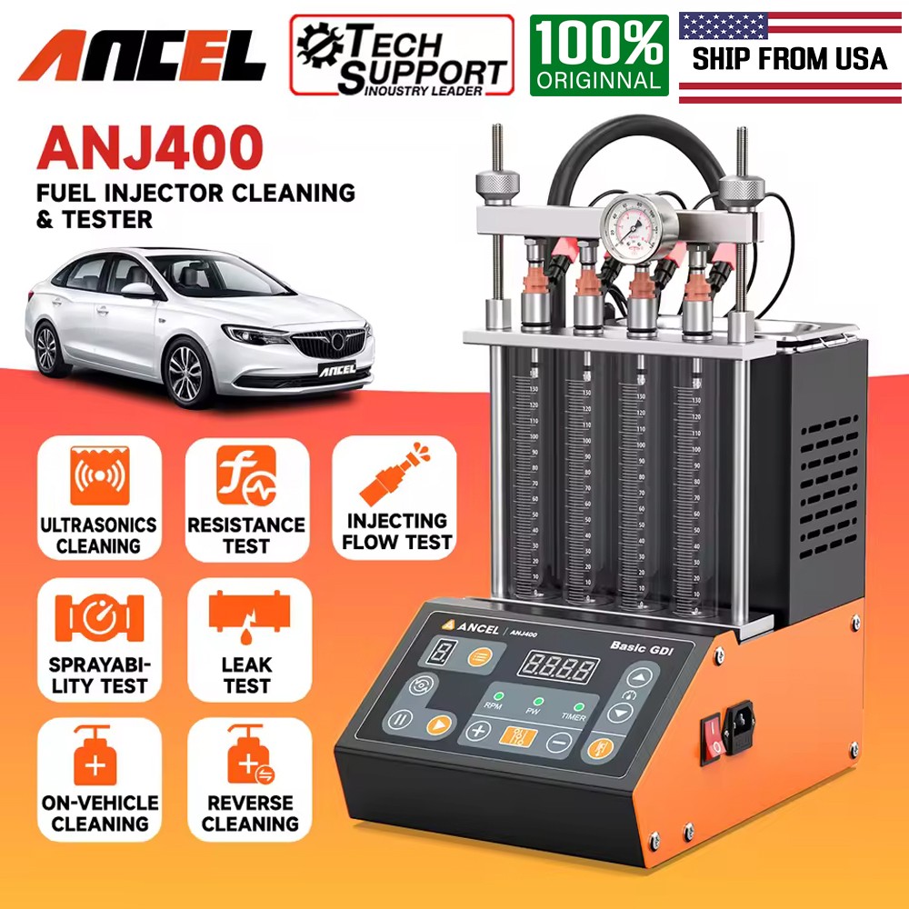 ANCEL ANJ400 GDI TSI Fuel Injector Cleaner Tester Ultrasonic Cleaning Machine