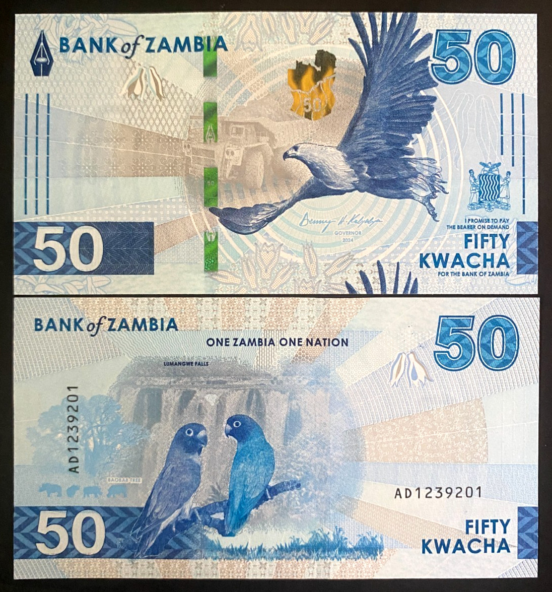 Zambia 50 Kwacha 2024 2025 Banknote World Paper Money UNC Currency Bill