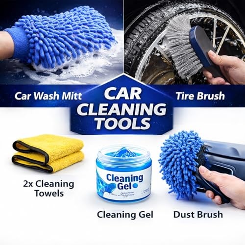 36Pcs Car Detailing Kit, Car Detailing Brush Set, Car Wash Cleaning Kit, Black