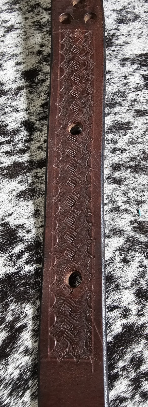 Dark Oil Hand Tooled Back Billet