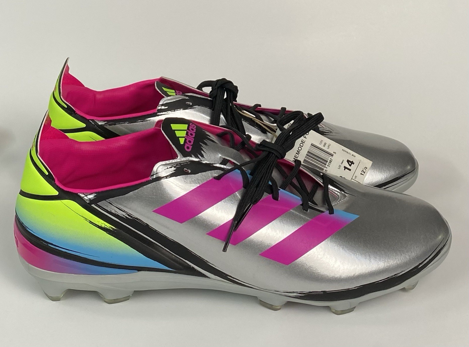 Adidas GAMEMODE Men's Size 13 Firm Ground Soccer Cleats GY7535 Silver Metallic