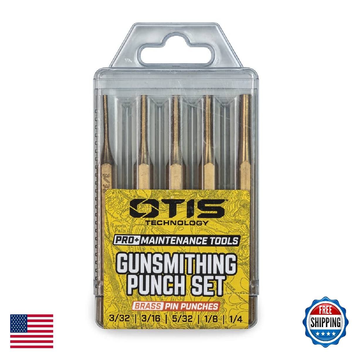 Otis Technology Pro+ 5 Pc Brass Punch Set - Gunsmithing, Made in USA