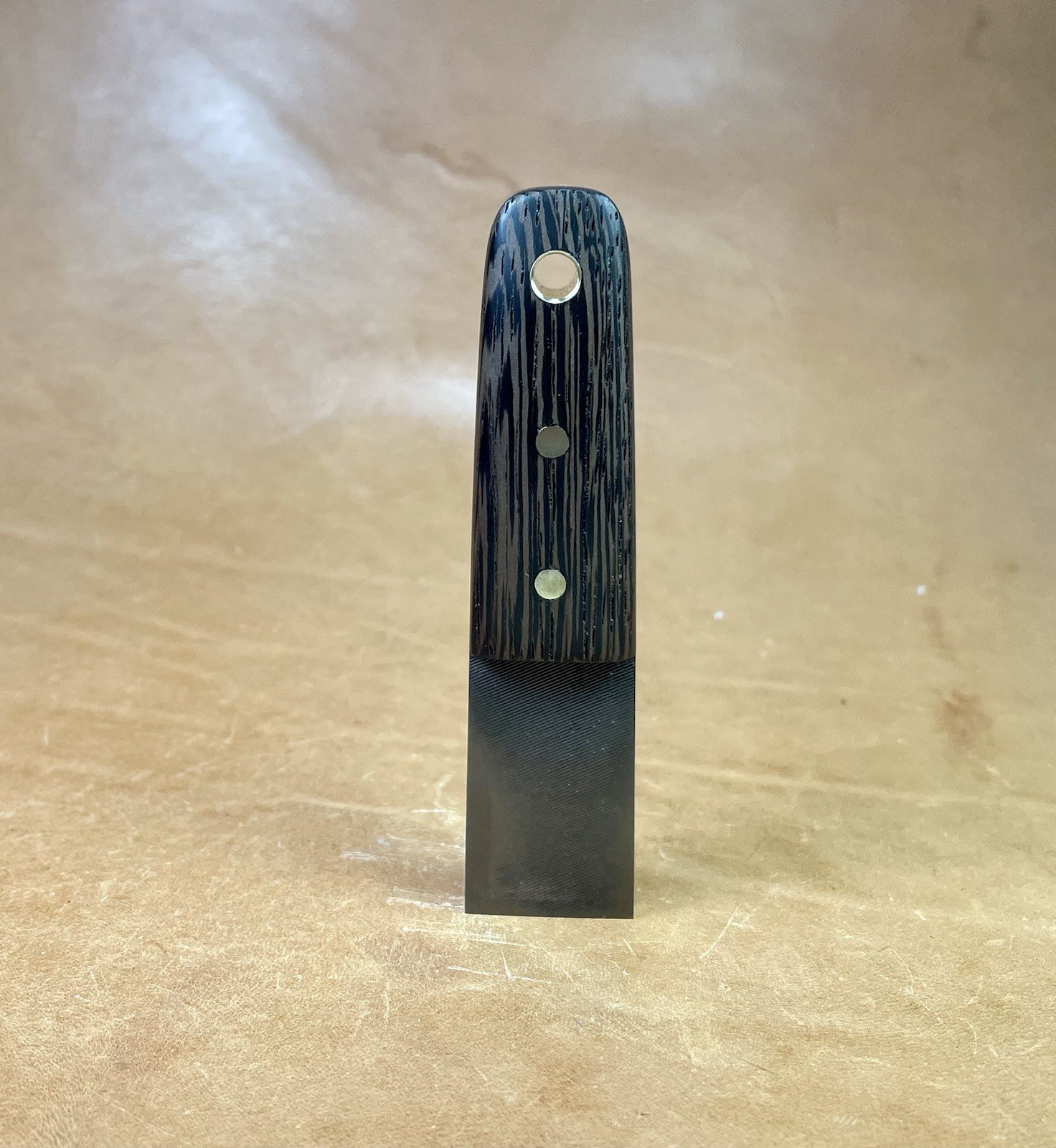 Bushcraft camping Striker Firesteel Scraper Carbon Steel Wenge Wood Handle