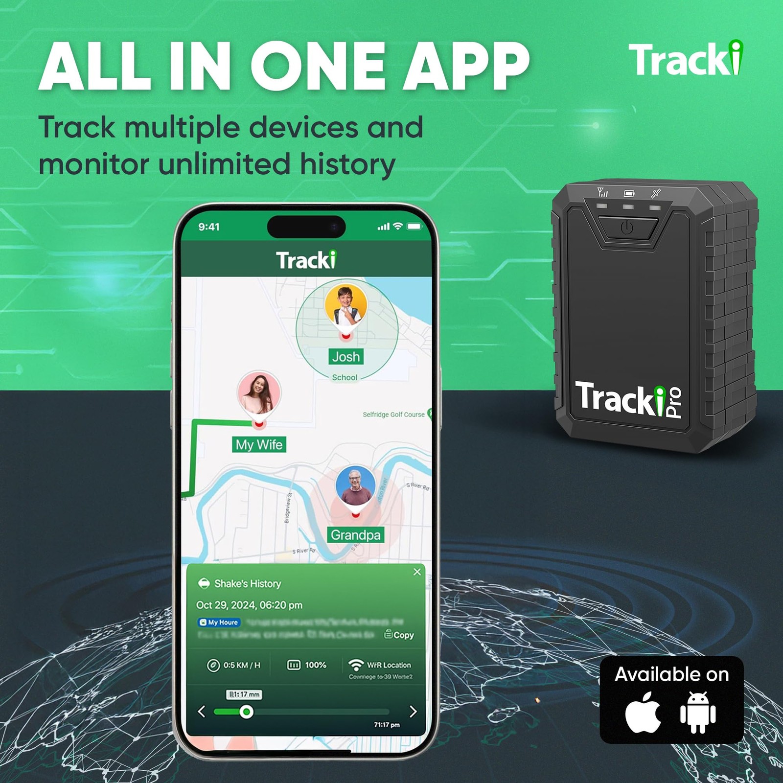 Tracki Pro GPS Tracker for Vehicles – (Subscription Required)