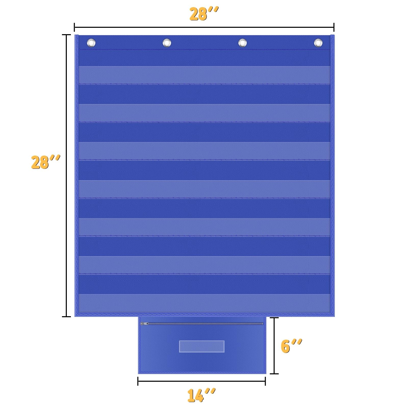 Standard Pocket Chart for Classroom Clear 7 Pockets Words Chart with Extra Zi...