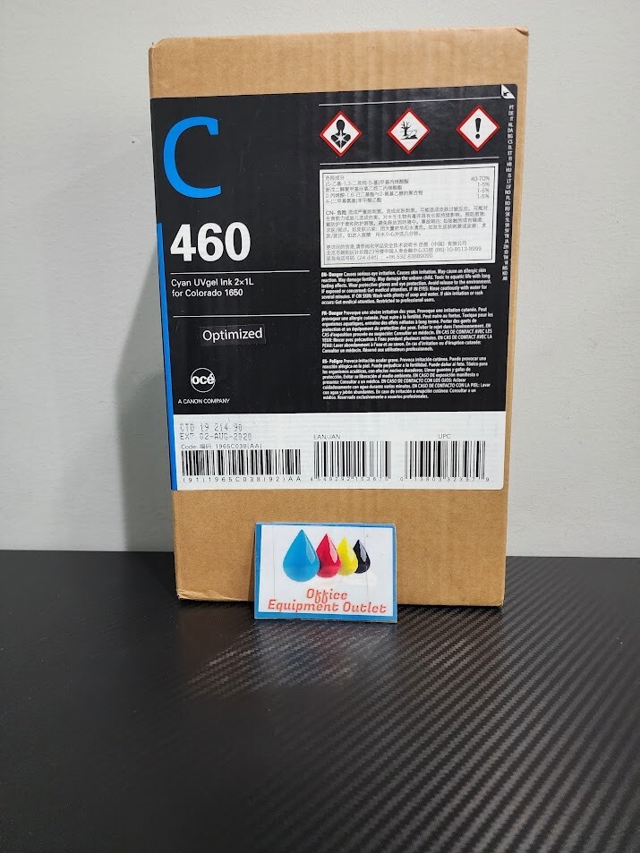 Canon 1965C038AA UV Gel 460 Cyan Ink 2X1L for Colorado 1650 Series Exp 2020