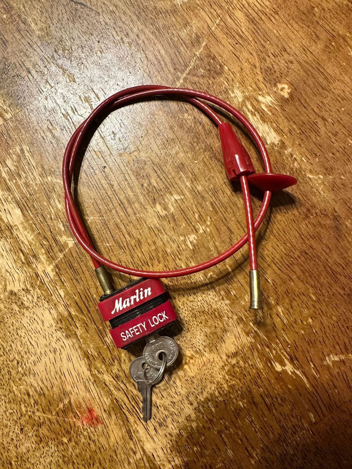 Marlin Safety Lock Red Cable Lock With 2 Keys Rifle Shotgun Storage Safety