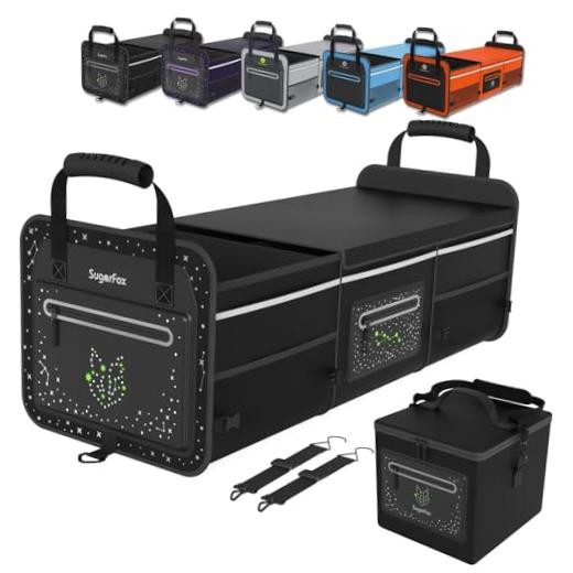 Car Trunk Organizer | Foldable, Waterproof | Trunk X-Large Black With Ice Pack