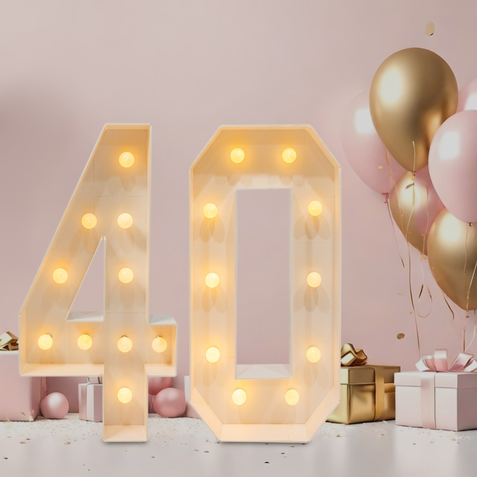 30/40/50 Light Up Numbers, 30th/40th/50th Birthday Party Decoration
