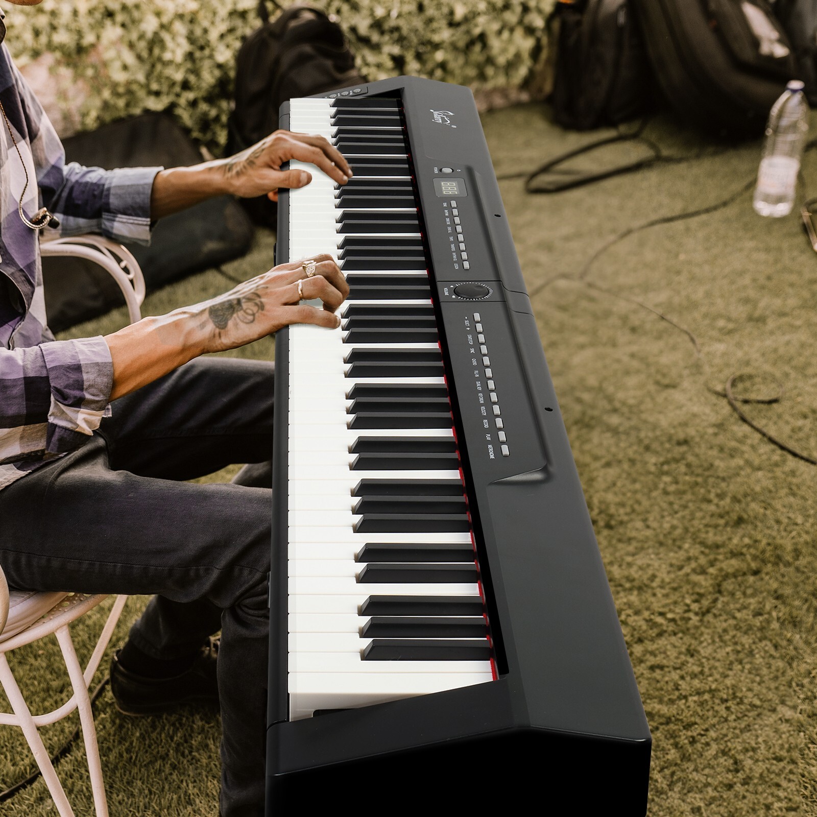 🎸FAST, FREE SHIPPING!🎸88 Key Foldable Electric Piano/Keyboard +Case!