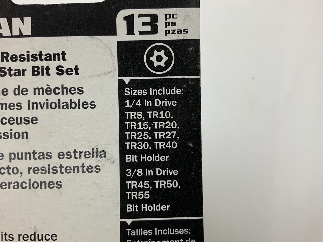 Titan 16039 SAE Torx Tamper-Resistant Insert Bit Set (13 Pieces)