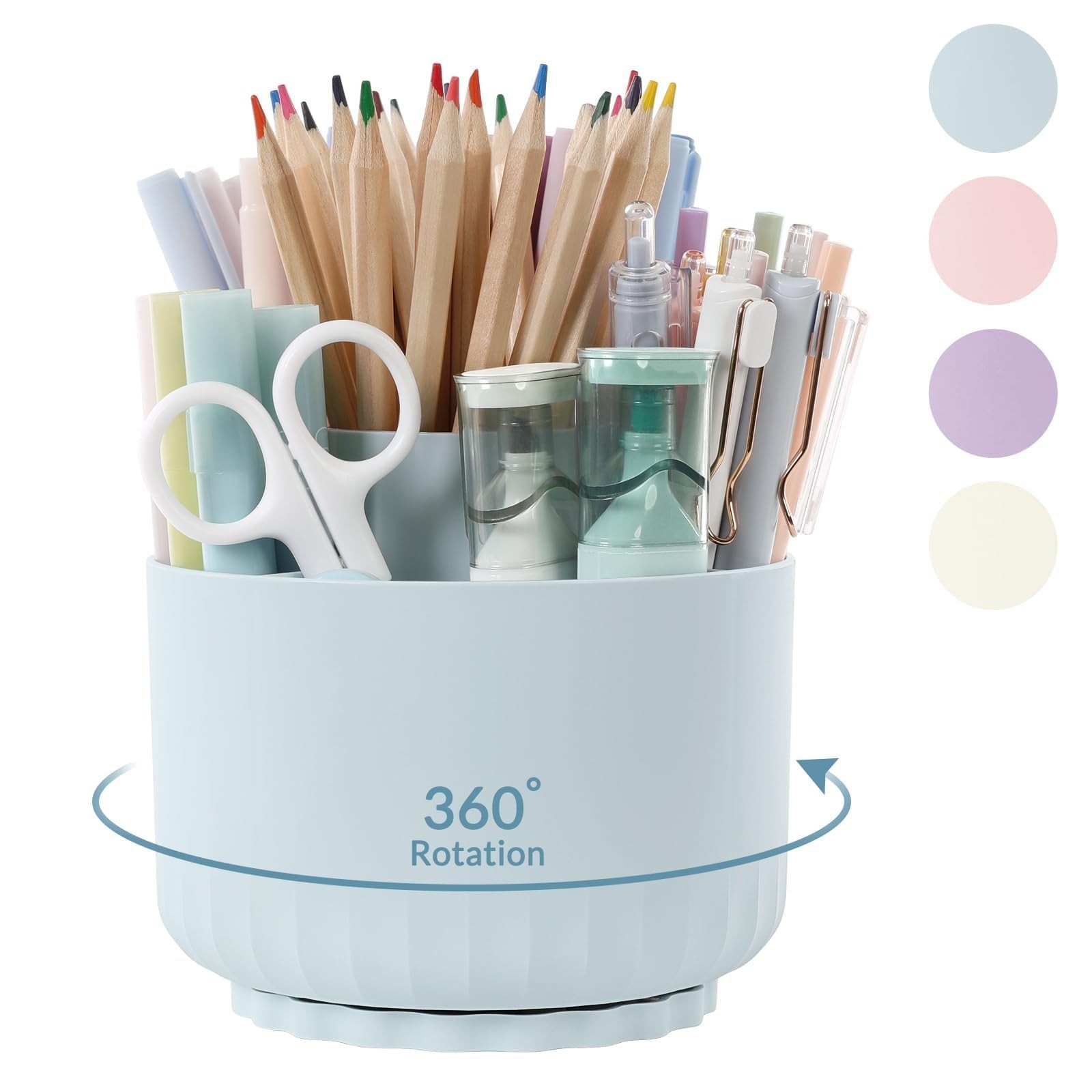 SKYDUE 360 Degree Rotating Desk Organizer, Dual-Purpose Pencil Pen
