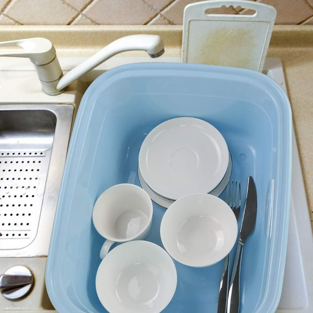 16 Quart Plastic Kitchen Dish Pan Basin Sink, 3 Packs