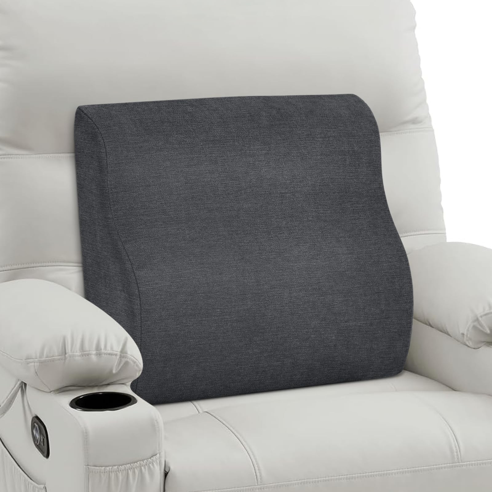 TANYOO Back Support Pillow for Recliner Dual Layer Lumbar Medium, Dark Grey
