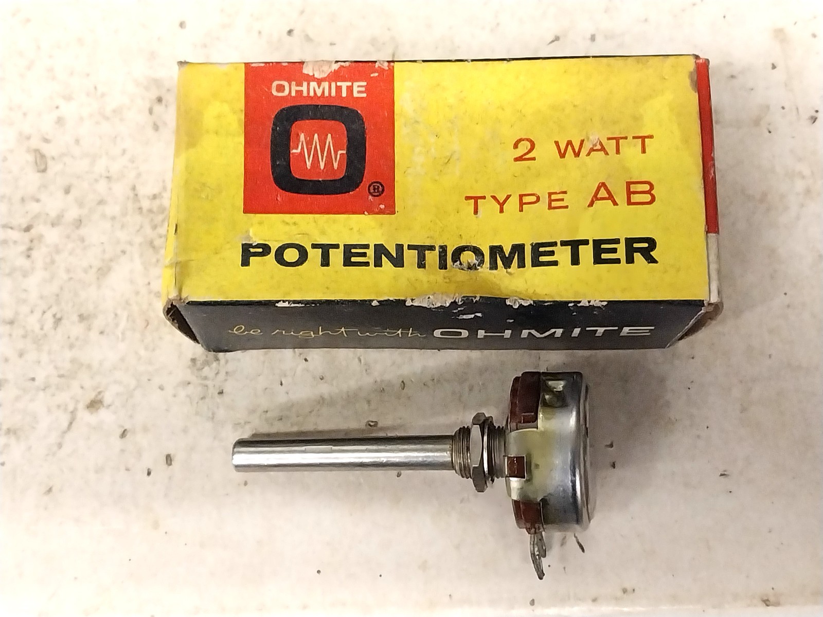 New Unused Ohmite 10K Ohm Pot Potentiometer / Old Vintage Ham Radio Tube Amp