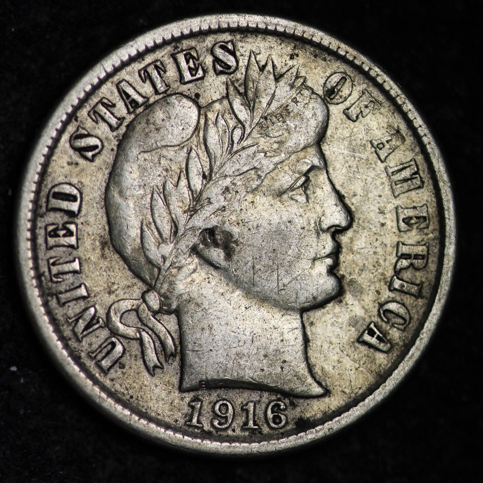 1916-S Barber Silver Dime CHOICE AU FREE SHIPPING W40 ZCF
