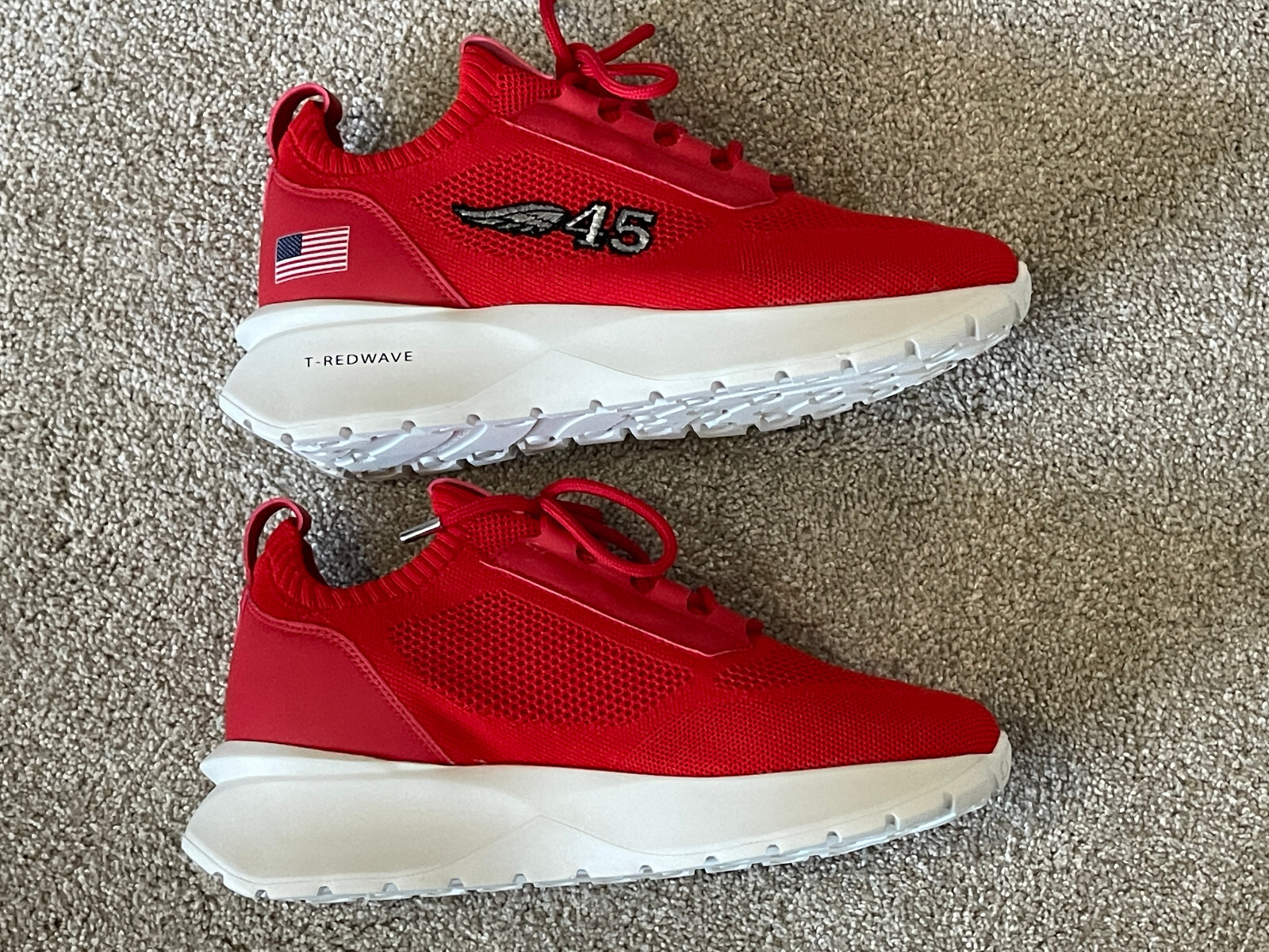 NEW in BOX 2024 Donald Trump POTUS 45 Sneakers Shoes RED Mens 8 Womens 9.5 POTUS