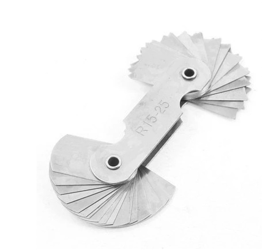 R15-25 Radius Gauge Alloy Steel Radius Fillet Gauge Portable Measuring Tool US