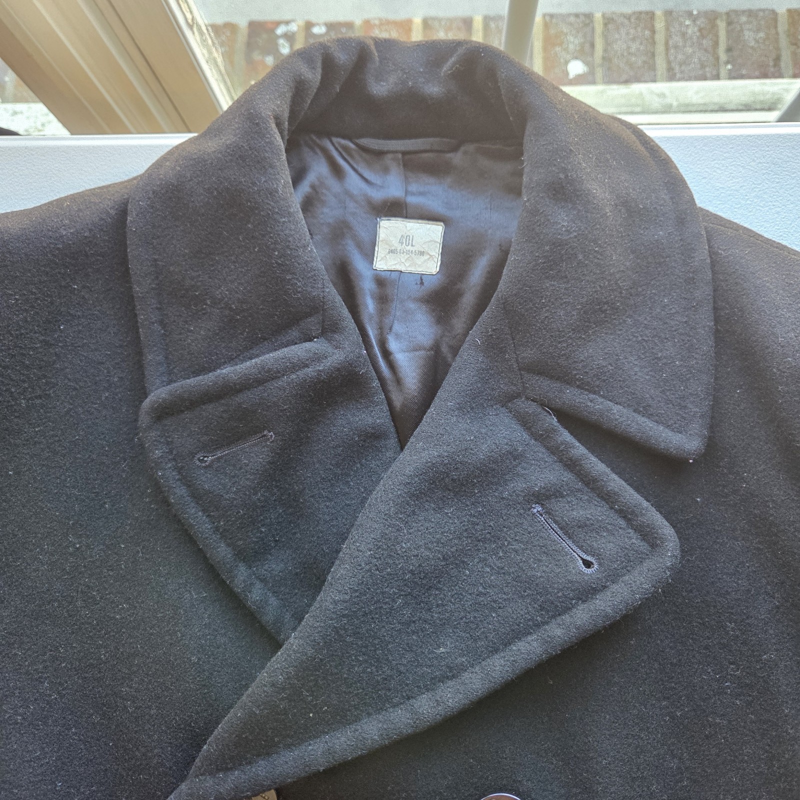 Authentic U.S. Navy Enlisted Peacoat 40L Military Issue 100% Wool