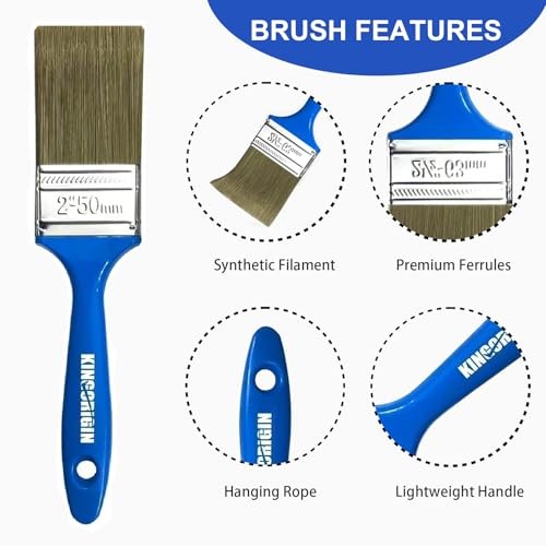 King Origin Versatile Paint Brush Set Paint Brushes, Small Paint 5 Pack, 2 Inch