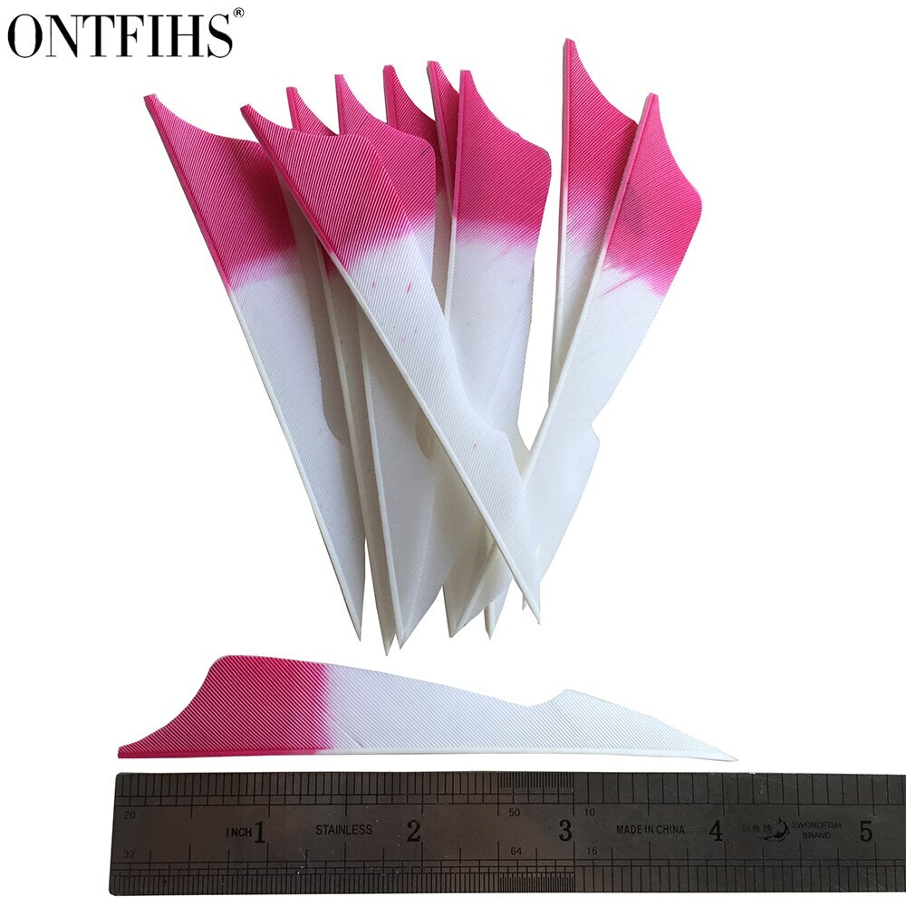 50pcs 4inch Sting Archery Fletches Gradient Pink Fletching Feathers RW