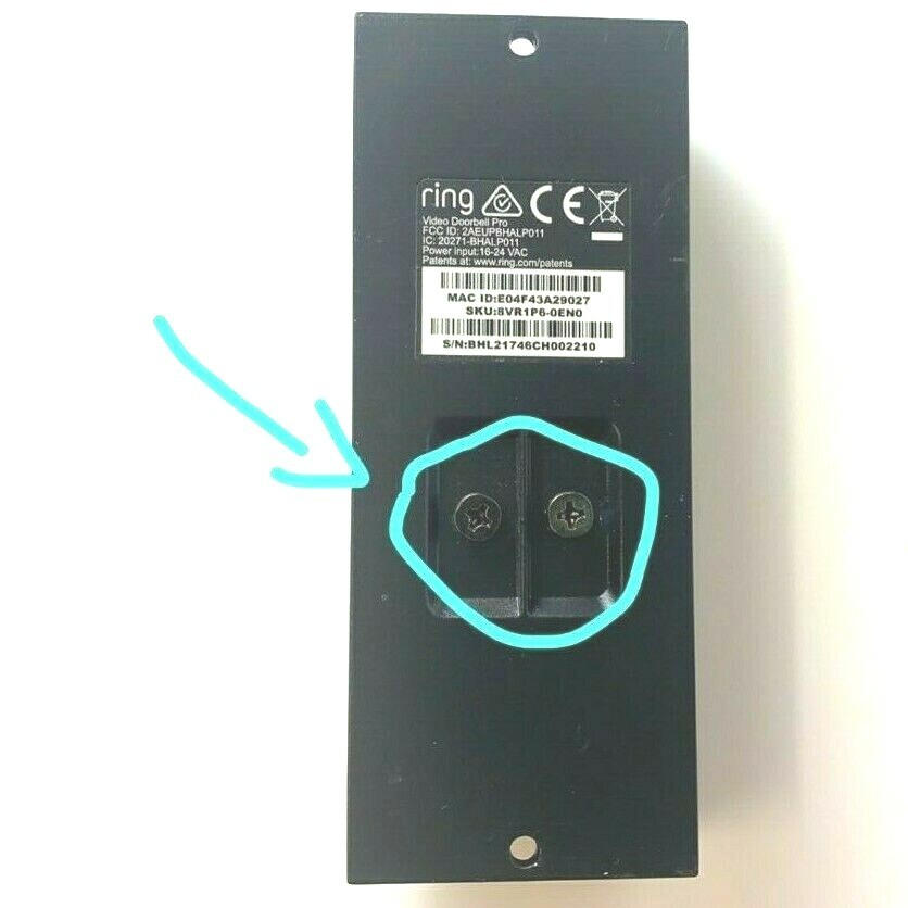 Ring Pro Video Doorbell 1080p HD Video **MOUNTING SCREWS ONLY**
