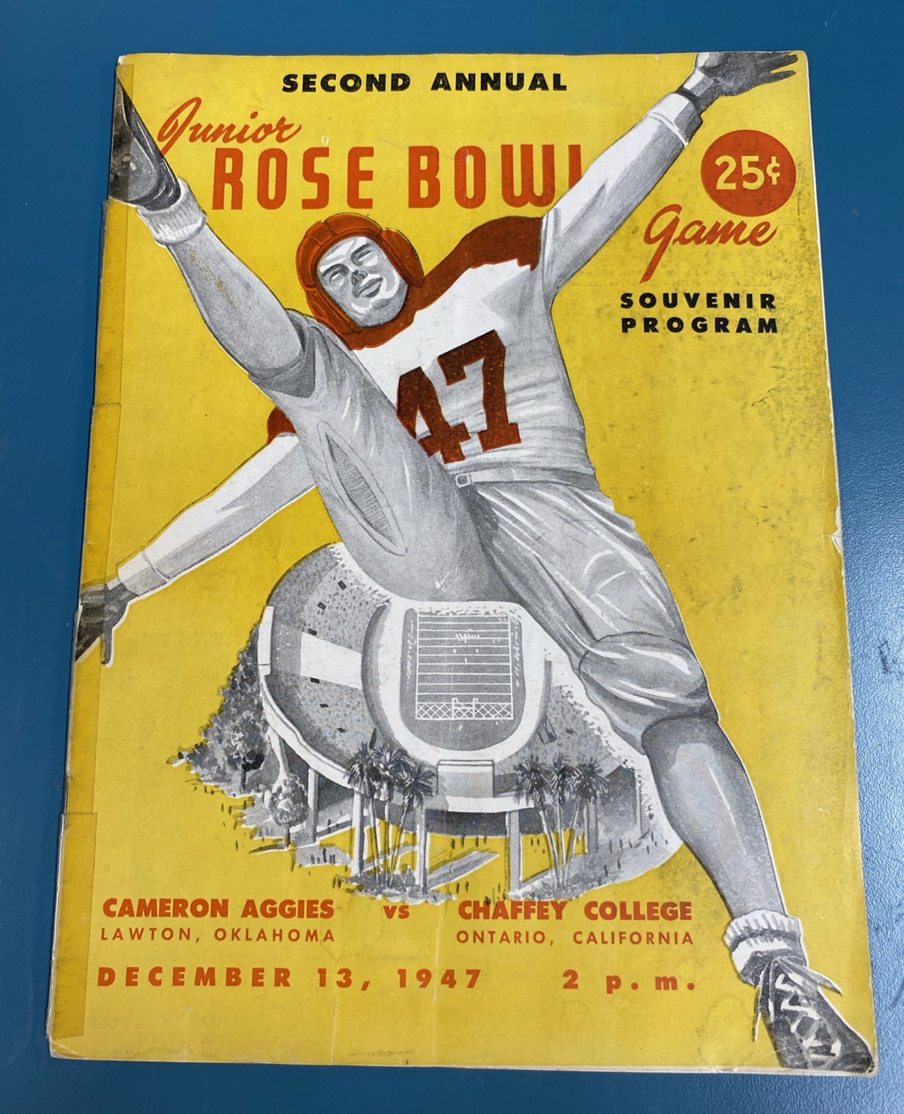 RARE 1947 Junior Rose Bowl Program Cameron Aggies vs Chaffey College