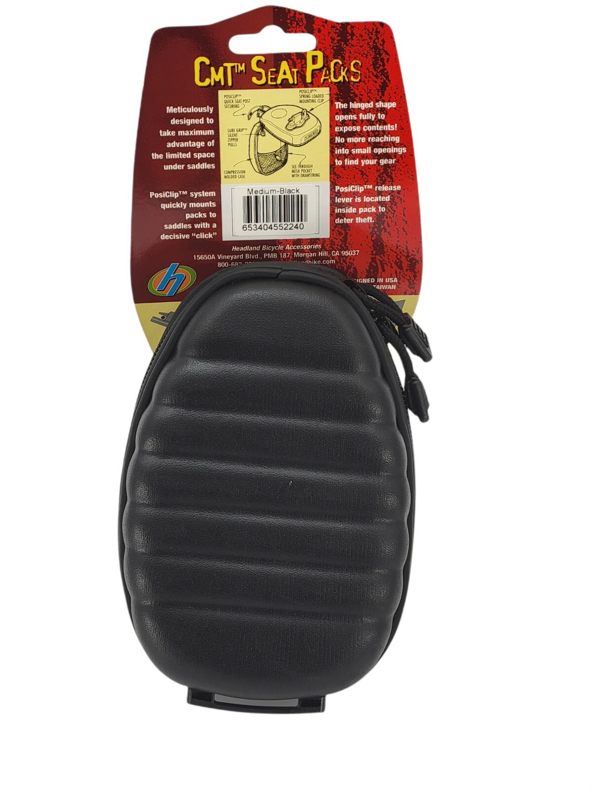 Headland CMT Medium Seat Pack / Bag 22.2 - 27.2 Seat Post Mount - Black