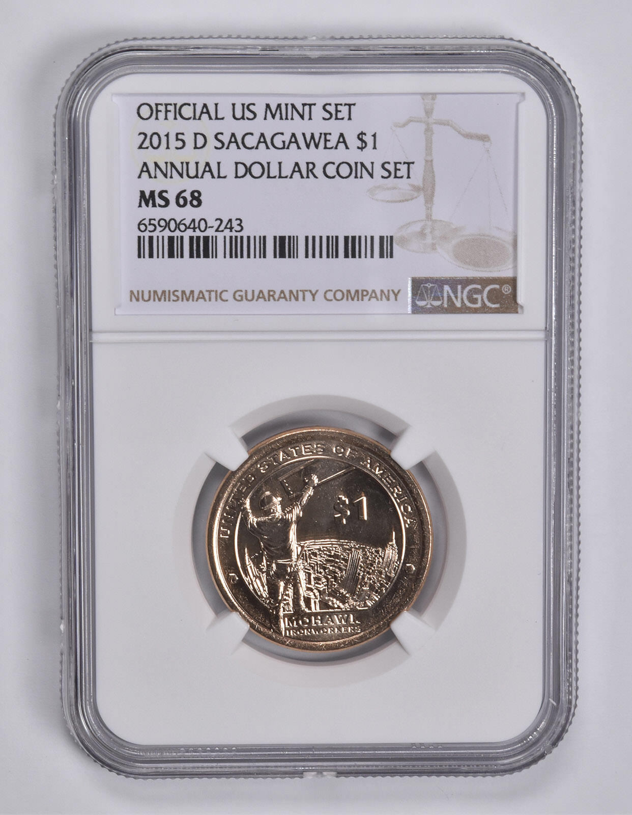 2015-D Sacagawea $1 Mohawk Ironworkers Annual Dollar Set MS68 NGC