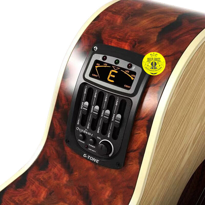 Cherub G-Tone GS-3 Acoustic Guitar Pickups 4-Bands EQ Tuner Piezo Preamp Pickups