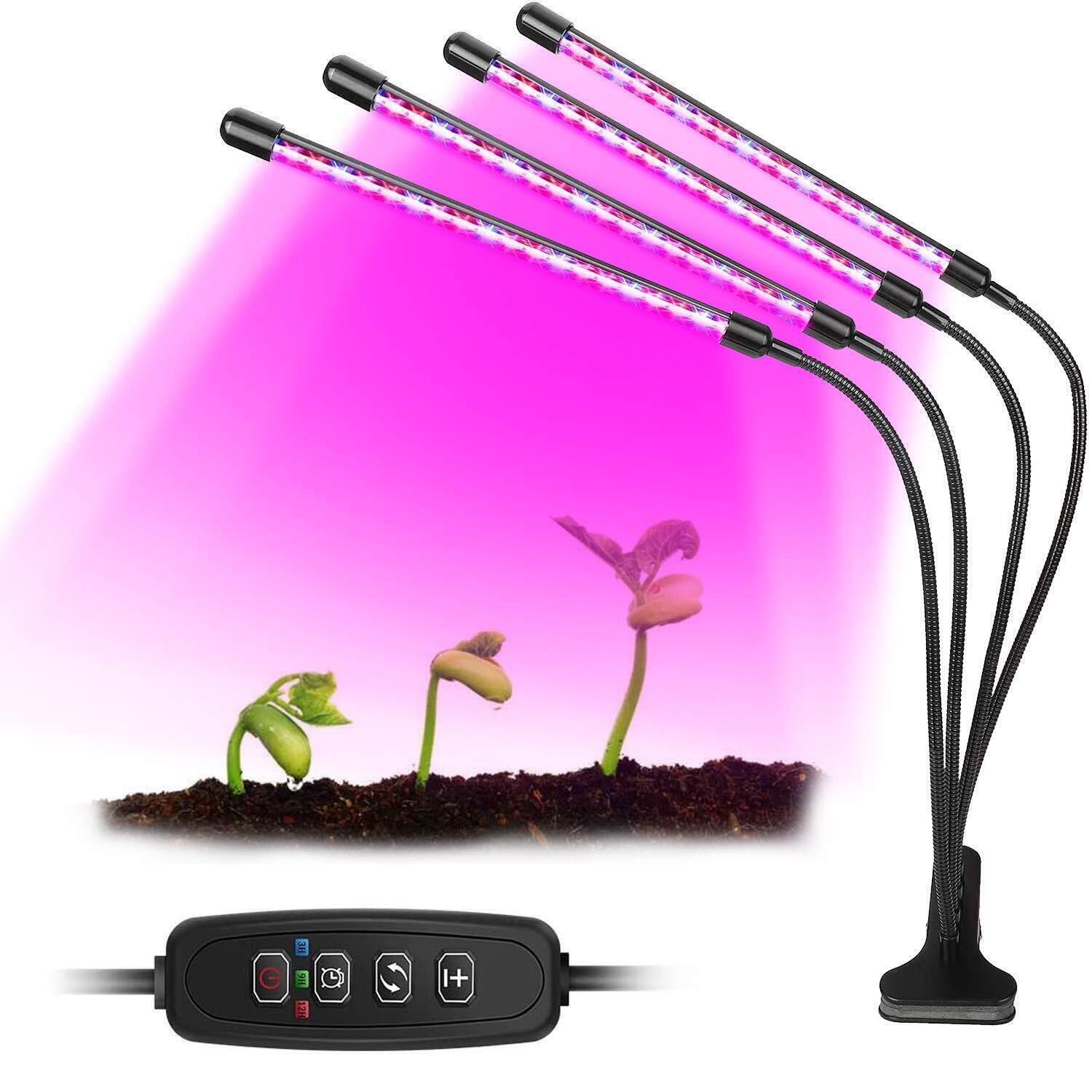 2/4 Head LED Grow Light Plant Growing Lamp Light for Indoor Plants Full Spectrum