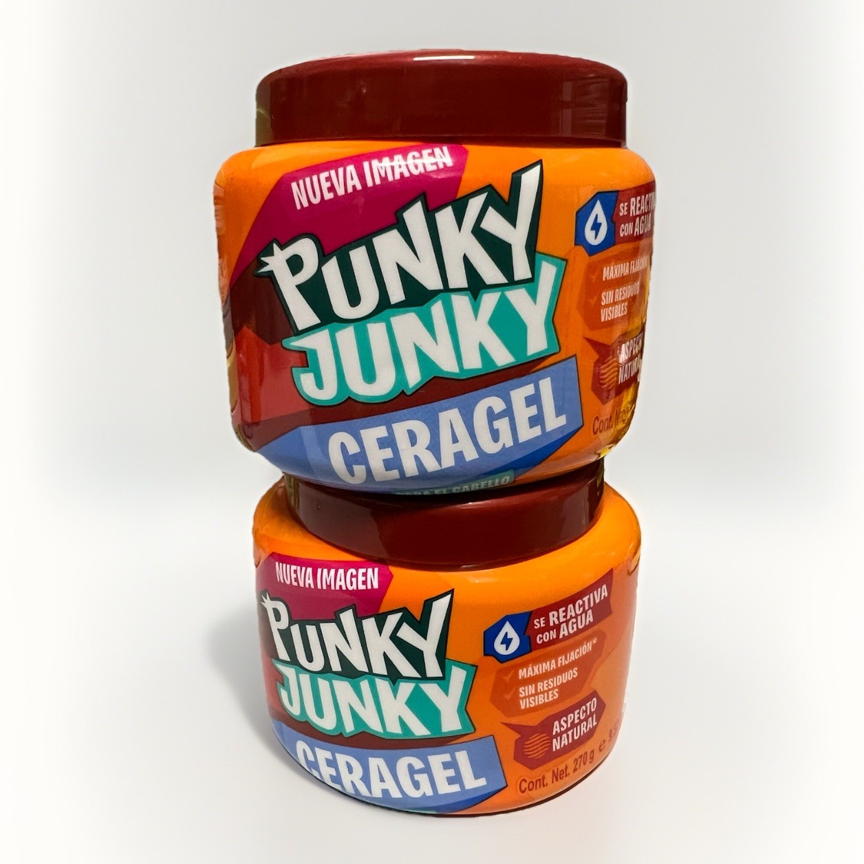 Punky Junky Ceragel Hair Styling Gel 270g (9.52 oz) x2 Strong Hold Natural Look