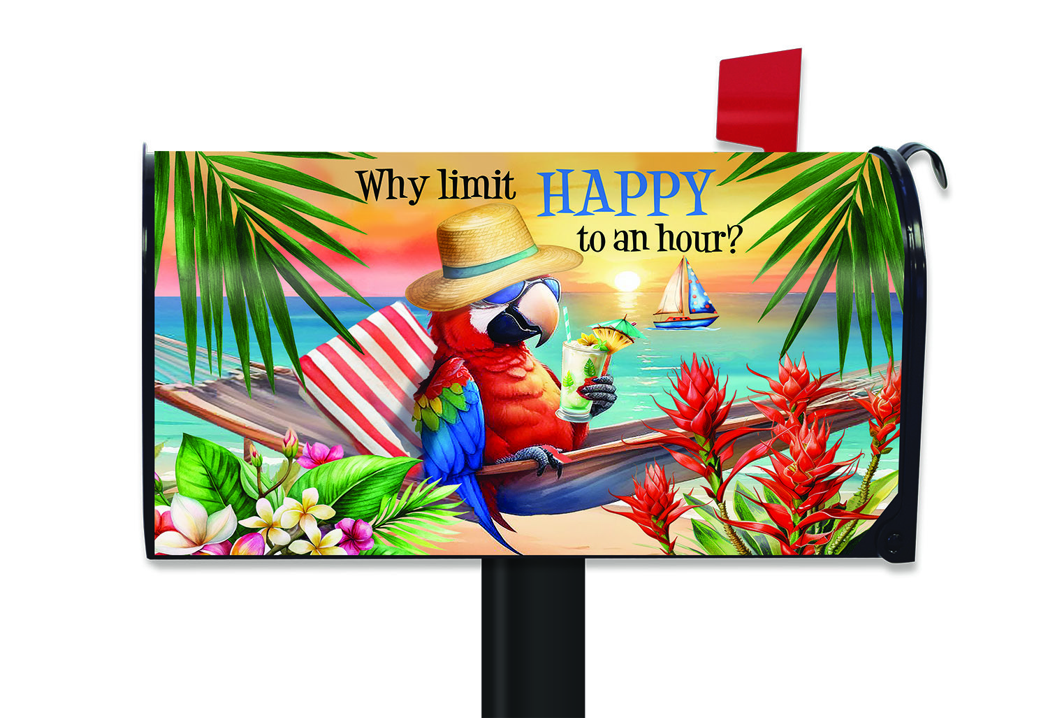 Briarwood Lane Happy Hour Parrott Mailbox Cover - Standard Size